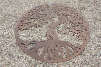 Lot 612 - A large 3mm round steel 'Tree of Life' garden wall panel