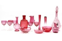Lot 172 - A quantity of cranberry glassware