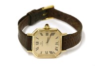 Lot 77 - A ladies 9ct gold Omega mechanical strap watch