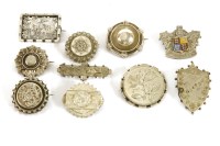 Lot 105 - A collection of Victorian silver brooches