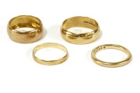 Lot 85 - Four assorted 9ct gold wedding rings