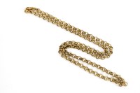 Lot 99 - A 9ct gold belcher chain with lobster claw clasp