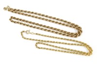 Lot 97 - Two 9ct gold rope chains