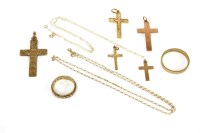 Lot 86 - An 18ct gold pierced crucifix pendant