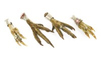 Lot 113 - Four assorted grouse foot brooches
