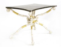 Lot 634 - A painted and faux marble centre table