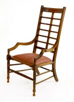 Lot 766 - An Aesthetic walnut armchair