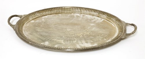 Lot 228 - An oval two-handled silver tray