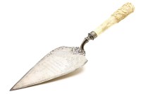 Lot 210 - An Edwardian ivory handled silver trowel