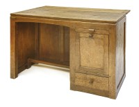 Lot 172 - A Robert ‘Mouseman’ Thompson oak desk