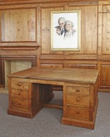 Lot 179 - A Robert 'Mouseman' Thompson oak partners' desk