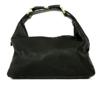 Lot 1013 - A Gucci black leather horse bit handbag