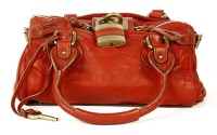 Lot 1132 - A Chloé 'Paddington' red leather handbag