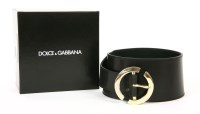 Lot 1450 - A Dolce and Gabbana black smooth leather belt