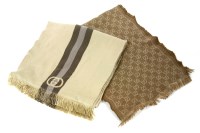 Lot 1436 - Two Gucci cream wool scarves