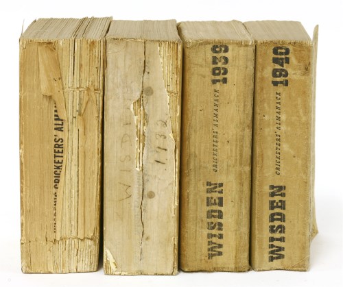 Lot 12 - Wisden's Cricketers' Almanack: 1- 1930 (67th. year). Original wrappers; PP: 740; Spine chipped with loss; damp stain to bottom of rear covers and last two pages of adverts; block little loose; 2- 1932