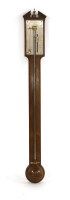 Lot 452 - A George III mahogany stick barometer