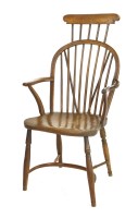 Lot 459 - An elm and yew wood Windsor chair