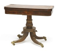 Lot 683 - A rosewood crossbanded and brass inlaid card table