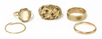 Lot 14 - Five assorted gold rings