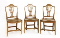 Lot 682 - A set of six 19th century wooden seat dining chairs