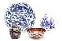 Lot 408 - A Chinese blue and white charger