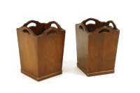 Lot 776 - A pair of modern square mahogany bins