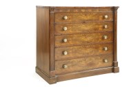 Lot 750 - A possibly Scottish mahogany chest of five graduated drawers