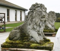 Lot 806 - A large composite stone lion