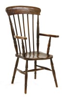 Lot 616 - A late 19th century stick back open armchair