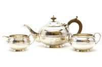Lot 208 - A silver three-piece tea service