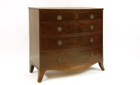 Lot 737 - A Regency mahogany bow front chest of two short over three long drawers