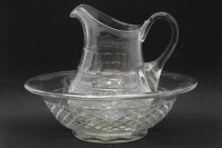 Lot 510 - A Victorian cut glass jug and basin set