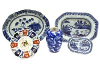 Lot 438 - Three Chinese blue and white export dishes