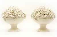 Lot 363B - A pair of 20th century Italian white glazed pottery ornaments