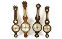 Lot 514 - Four mahogany and boxwood inlaid barometers