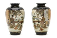 Lot 463 - A pair of late 19th century Japanese satsuma vases