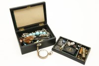Lot 145 - A collection of oddments in a small box including studs