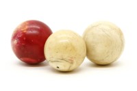 Lot 174 - Three 19th century ivory billiard balls