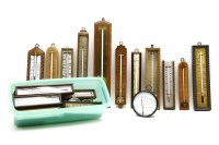 Lot 433 - A quantity of various thermometers most in wooden cases