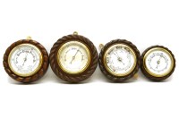 Lot 346 - Four Victorian rope twist aneroid barometers
