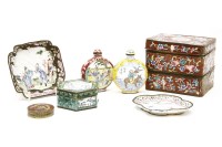 Lot 189 - Chinese enamel items comprising two snuff bottles