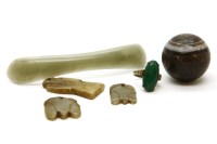 Lot 168 - Jade items including a ring
