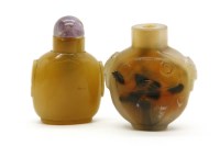 Lot 169 - Two Chinese hardstone snuff bottles