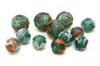 Lot 165 - Twelve various drilled Peking glass beads