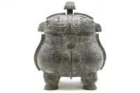 Lot 496 - A Chinese bronze pot and cover