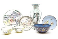 Lot 440 - Seven Chinese enamel items
