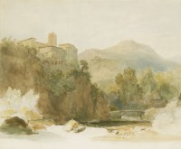 Lot 545 - Henry Swinburne (1743-1803)
AN ITALIAN HILL TOWN WITH A CASCADE AND BRIDGE
Watercolour
34 x 40cm

Provenance:  With The Covent Garden Gallery