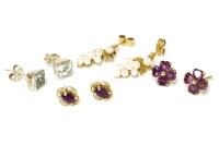 Lot 44 - A pair of gold cultured pearl grape drop earrings