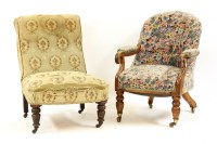 Lot 482 - A Victorian mahogany open armchair